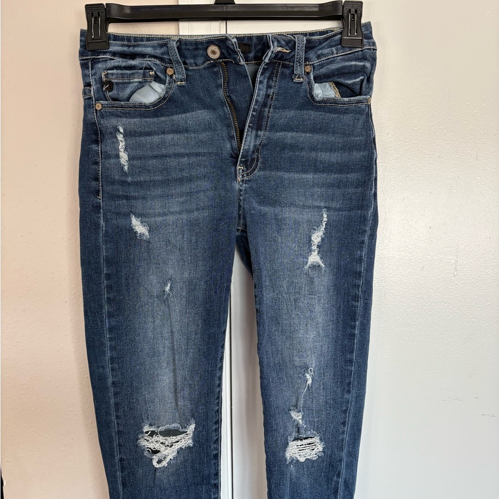 Distressed Blue Skinny Jeans